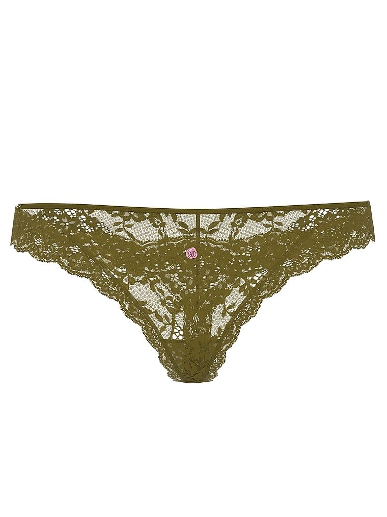 Stringi koronkowe Lace. Produkt ma kolor zielony i pochodzi z kolekcji Body by Victoria. 