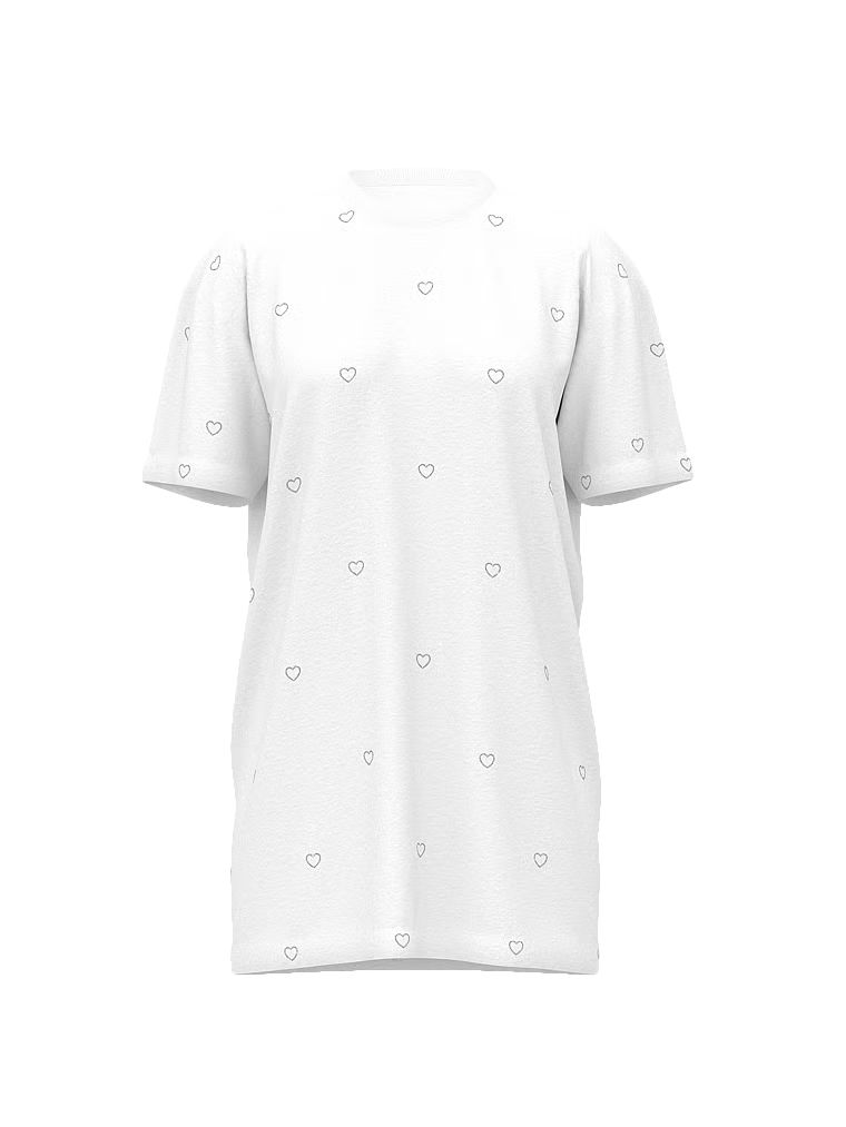 T-shirt bawełniany do spania oversize. Produkt ma kolor biały i pochodzi z kolekcji Victoria's Secret. 