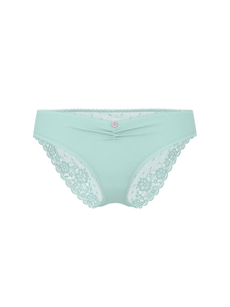 Majtki bawełniane z siateczką z tyłu Heart Lace Hiphugger. Produkt ma kolor niebieski i pochodzi z kolekcji Victoria's Secret. 