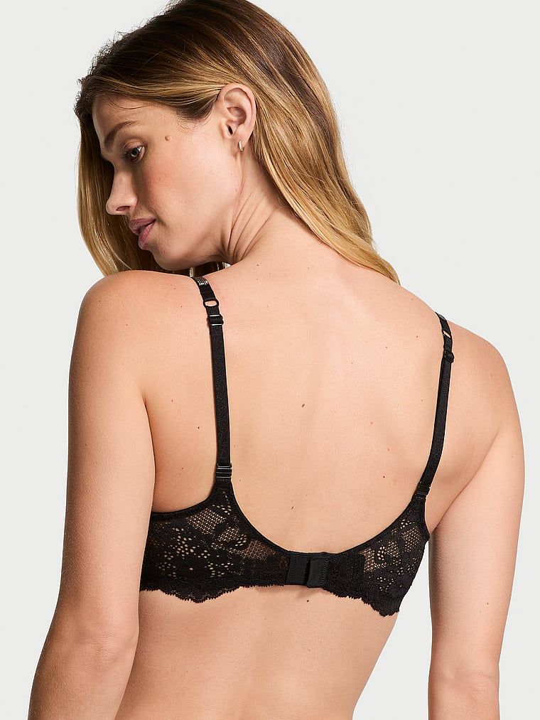 Dream Angels Biustonosz lekko usztywniany koronkowy z błyszczącymi ramiączkami Twinkle Strap Demi