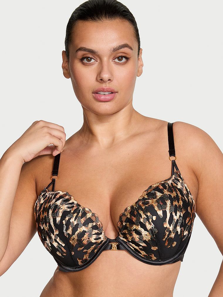 Very Sexy Biustonosz push-up Leopard Embroidery