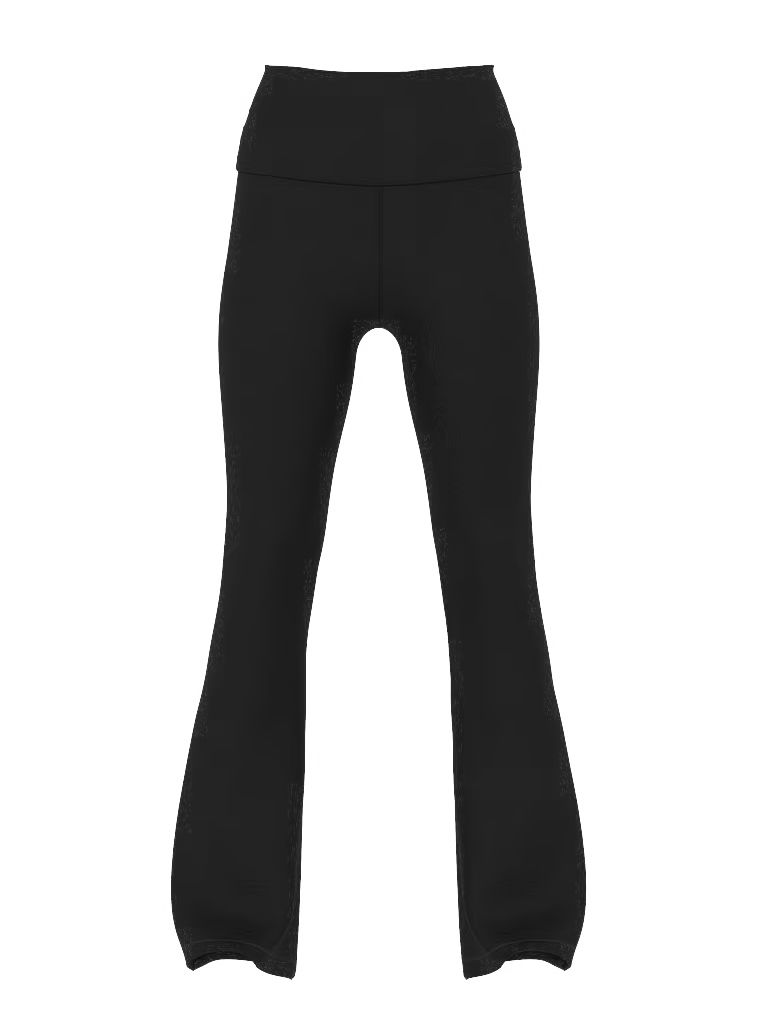 Legginsy bawełniane Foldover Flare. Produkt ma kolor czarny i pochodzi z kolekcji Angel Essentials. 