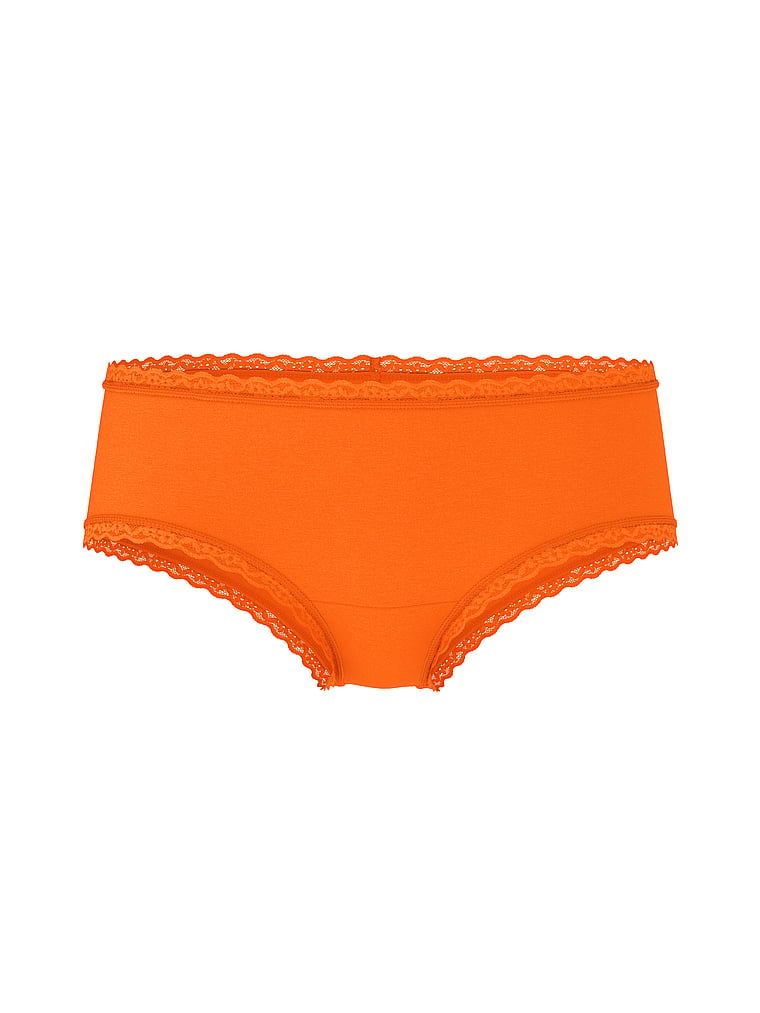 Majtki bawełniane z koronką na krawędziach Lace-Waist Cheeky. Produkt ma kolor czerwony i pochodzi z kolekcji Lacie. 