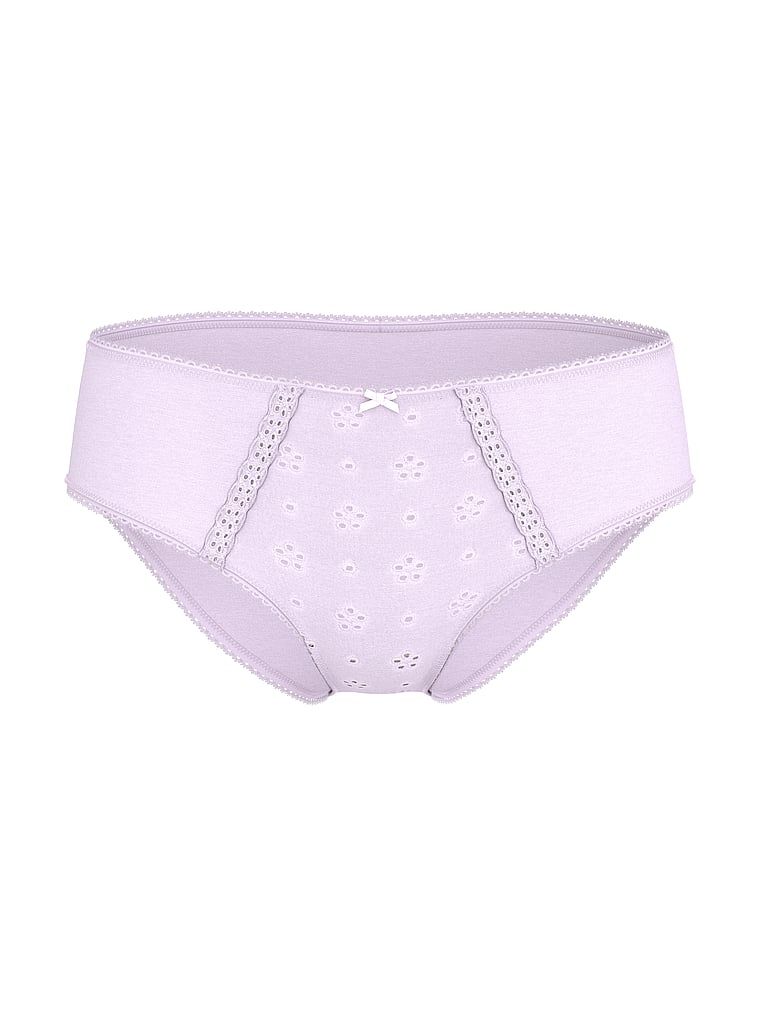 Majtki bawełniane Eyelet Hiphugger. Produkt ma kolor purpurowy i pochodzi z kolekcji Victoria's Secret. 