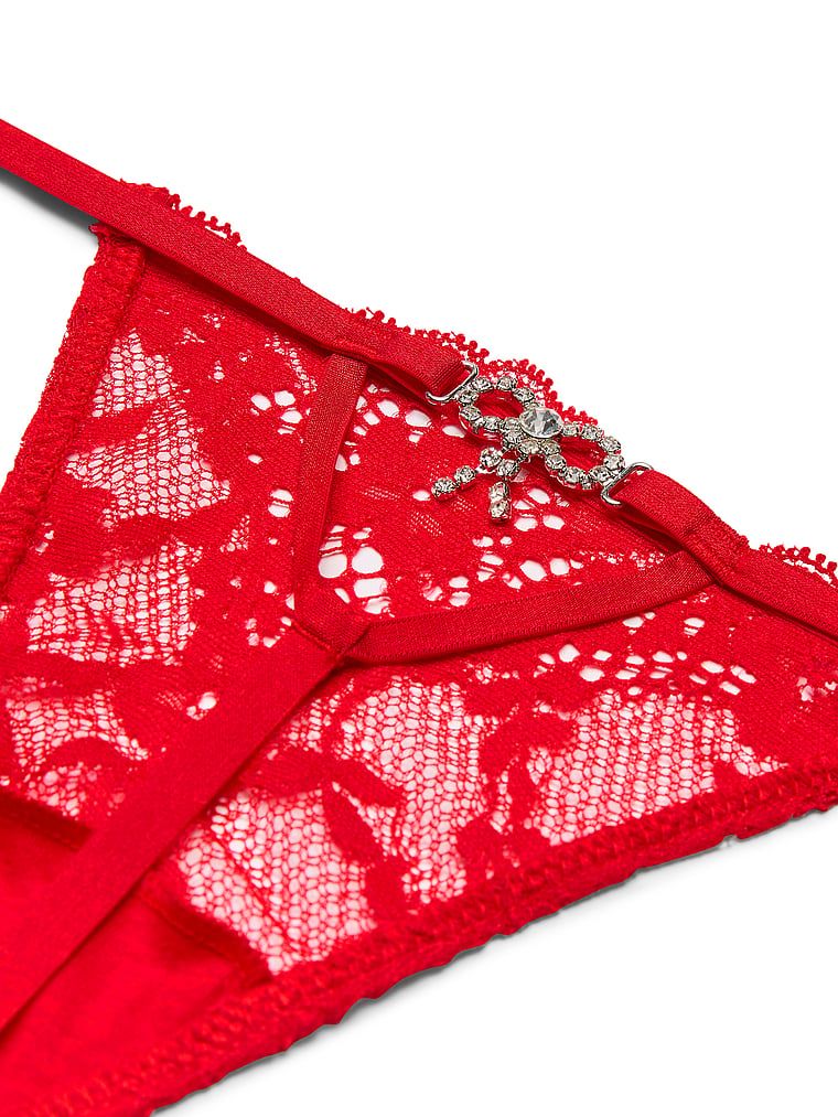 Stringi koronkowe Twinkle Bow. Produkt ma kolor czerwony i pochodzi z kolekcji Dream Angels. 