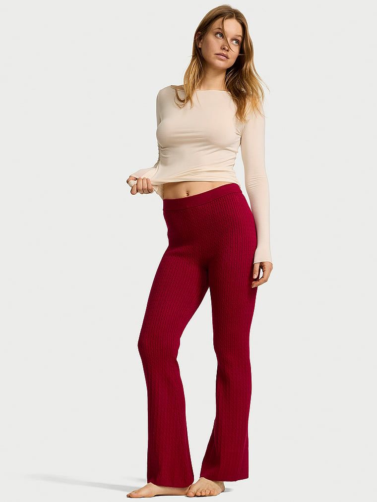 Spodnie z dzianiny Luxe Cable-Knit