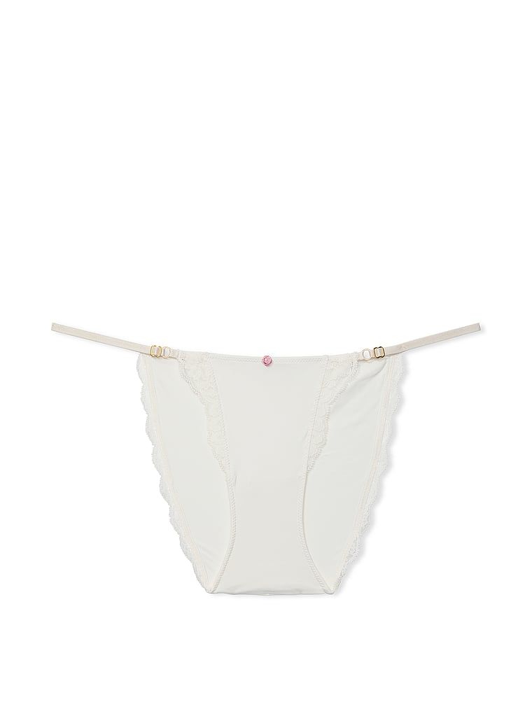 Majtki z regulowanymi paskami z koronką Lace-Trim Bikini. Produkt ma kolor biały i pochodzi z kolekcji Dream Angels. 
