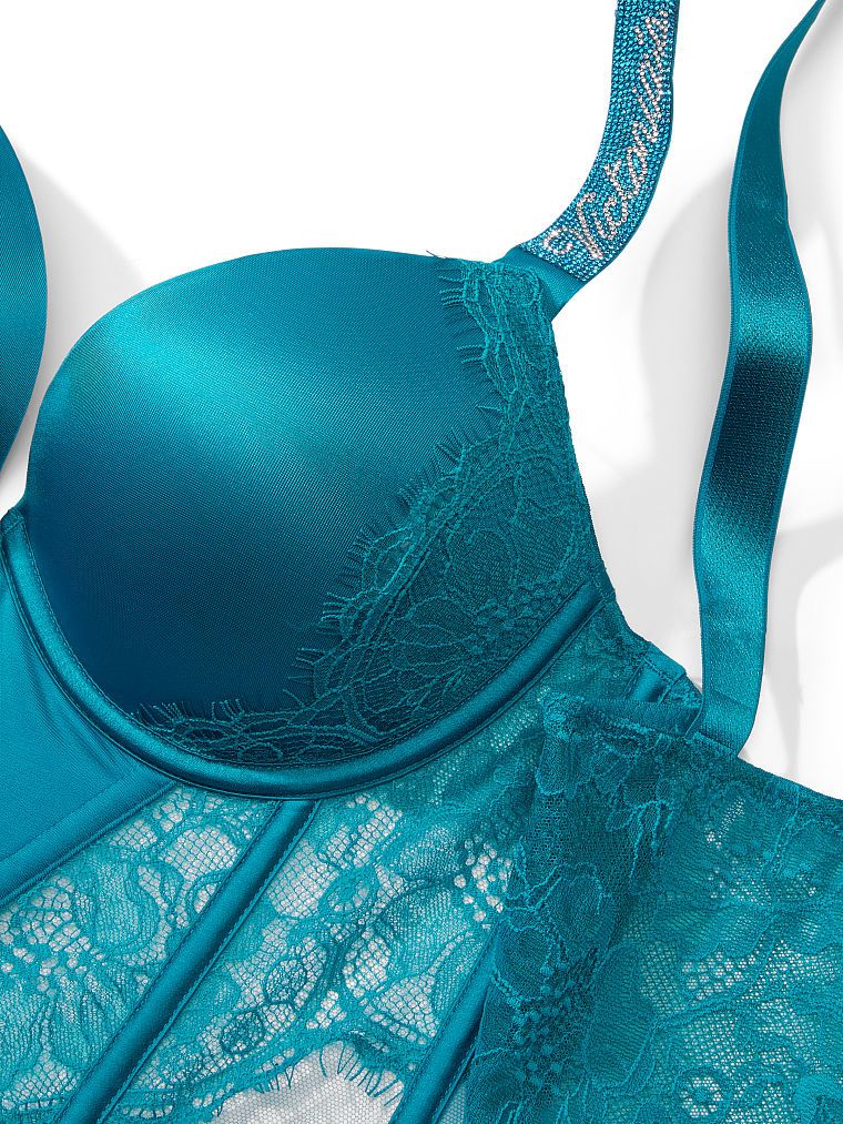 Very Sexy Top gorsetowy push-up z błyszczącymi ramiączkami Shine Strap