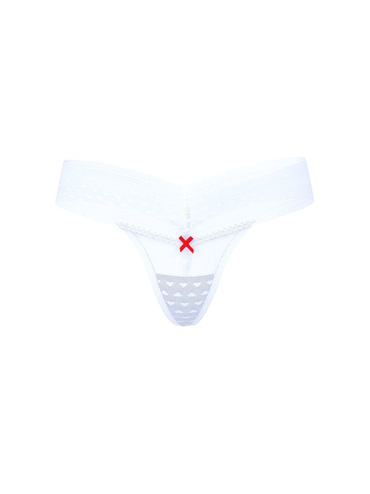 Stringi z siateczki Heart Lace. Produkt ma kolor fioletowy i pochodzi z kolekcji Lacie. 