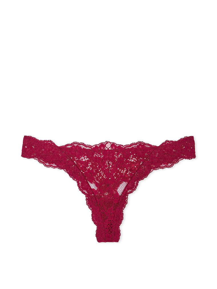 Stringi koronkowe Lace. Produkt ma kolor czerwony i pochodzi z kolekcji Dream Angels. 