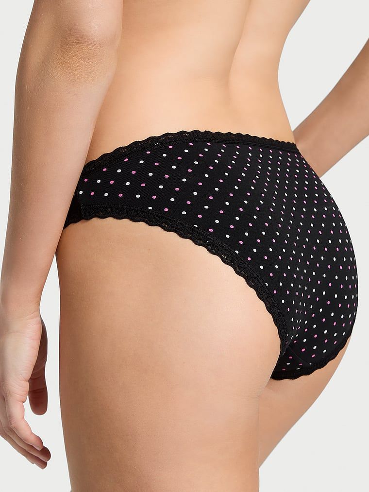 Majtki bawełniane z koronką Lace-Trim Bikini. Produkt jest wzorzysty i pochodzi z kolekcji Lacie. 