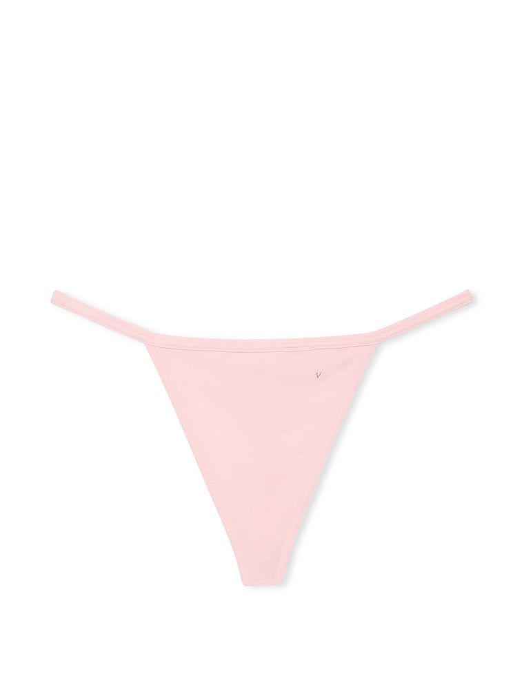 Stringi bawełniane Stretch Cotton. Produkt ma kolor różowy i pochodzi z kolekcji Victoria's Secret. 