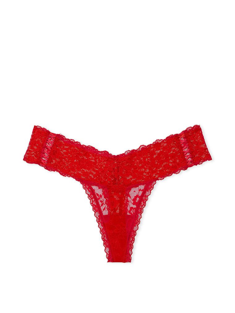 Stringi koronkowe ze sznurowaniem po bokach Lace-Up. Produkt ma kolor czerwony i pochodzi z kolekcji Lacie. 