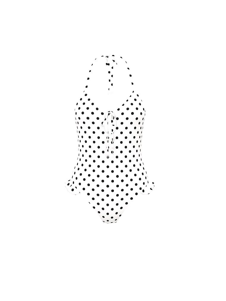 Strój kąpielowy jednoczęściowy Tease Ruffle. Produkt jest wzorzysty i pochodzi z kolekcji Victoria's Secret Swim. 