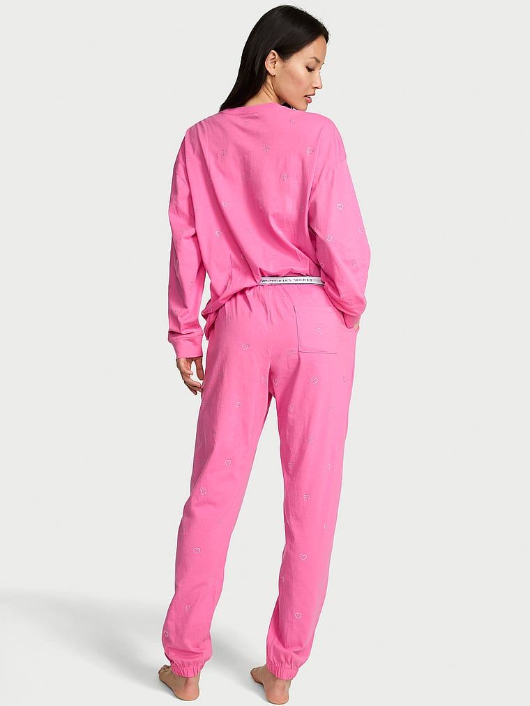 Piżama bawełniana Shine. Produkt ma kolor różowy i pochodzi z kolekcji Victoria's Secret. 