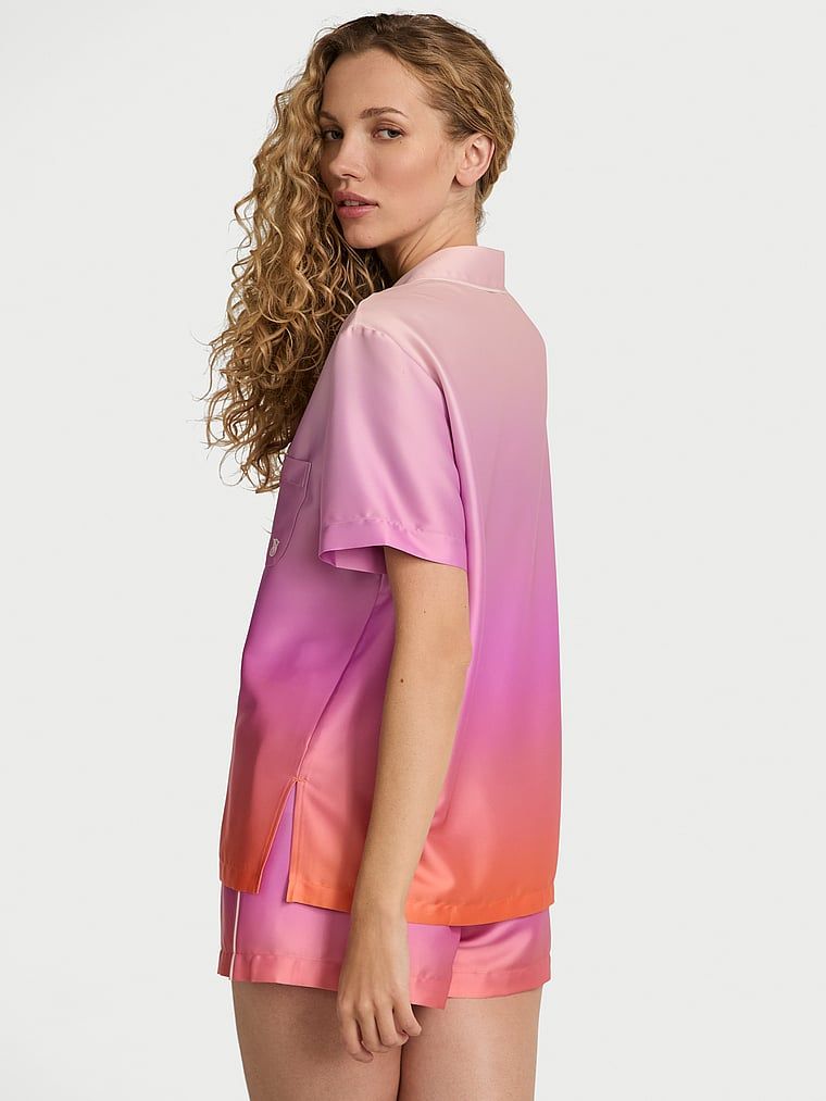 Victoria's Secret Piżama satynowa z krótkimi rękawami Glazed Ombre