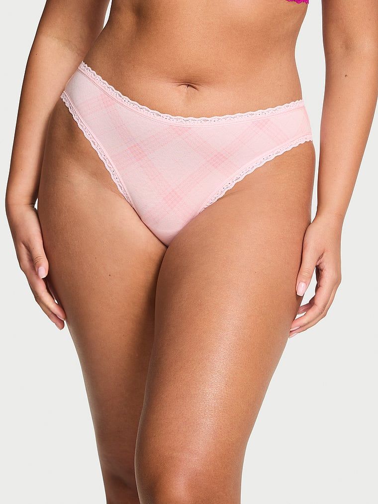 Majtki bawełniane z koronką Lace-Trim Bikini. Produkt jest wzorzysty i pochodzi z kolekcji Lace Trim. 