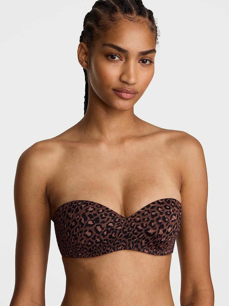 Biustonosz lekko usztywniany bez ramiączek Sweetheart Strapless. Produkt jest wzorzysty i pochodzi z kolekcji Victoria's Secret Bare. 