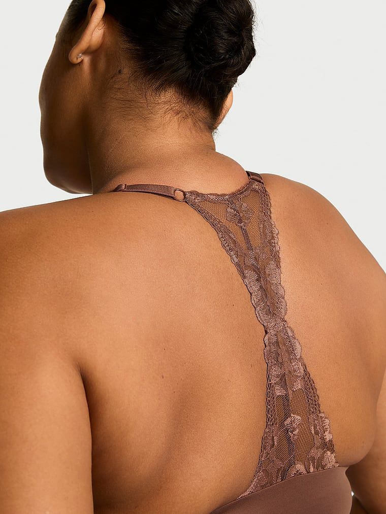 Body by Victoria Biustonosz lekko uszytywniany zapinany z przodu z koronką na plecach Racerback Demi