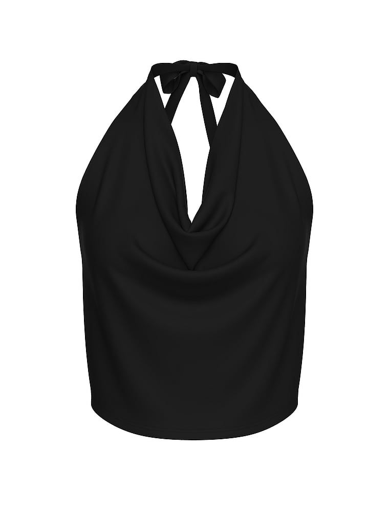 Top na plażę wiązany na szyi Beachwear. Produkt ma kolor czarny i pochodzi z kolekcji Victoria's Secret Swim. 