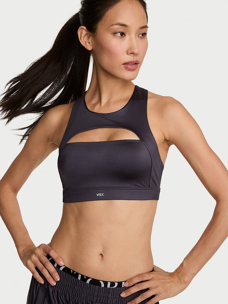 VSX Biustonosz sportowy z błyszczącego materiału VSX GlossyTech