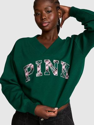 PINK Bluza Campus Fleece z dekoltem w serek