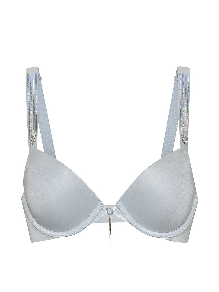 Biustonosz push-up z błyszczącymi ramiączkami Ombre Shine Strap. Produkt ma kolor niebieski i pochodzi z kolekcji Very Sexy. 
