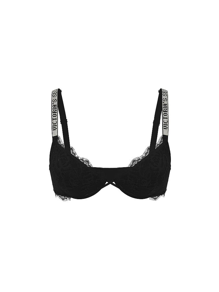 Very Sexy Biustonosz push-up koronkowy z błyszczącymi ramiączkami Shine Strap