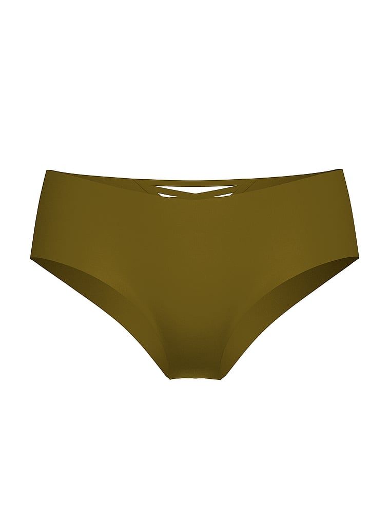 Majtki bezszwowe z paseczkami z tyłu No-Show Strappy Cheeky. Produkt ma kolor zielony i pochodzi z kolekcji No-Show. 