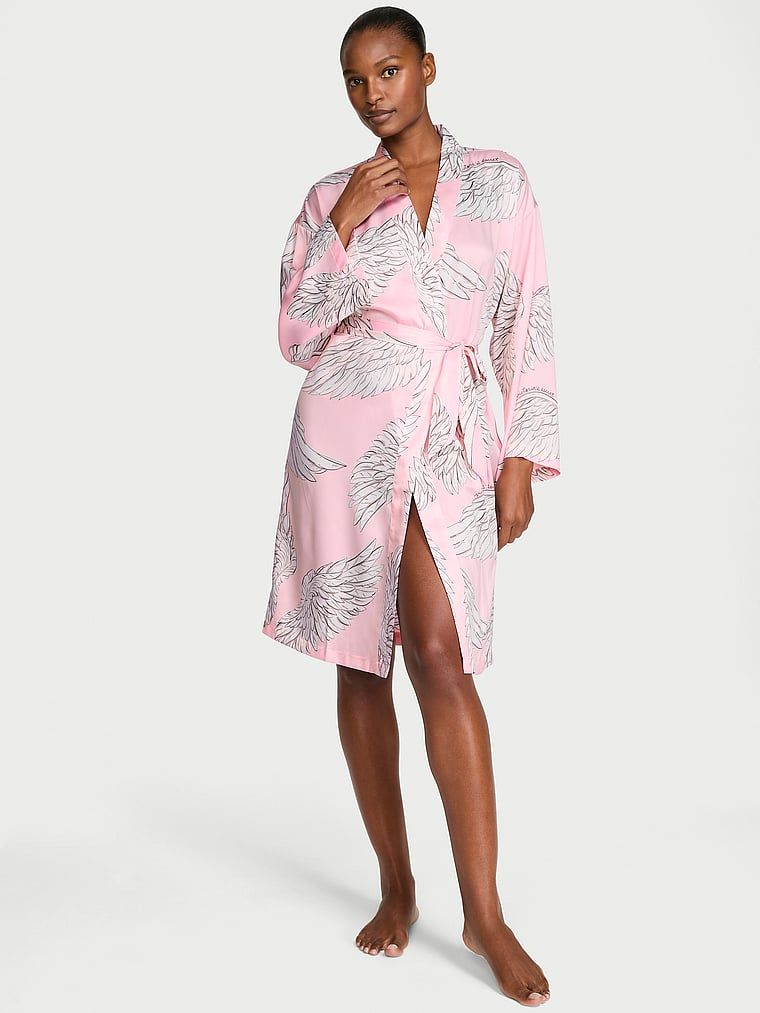 Victoria's Secret Szlafrok satynowy Midi Signature