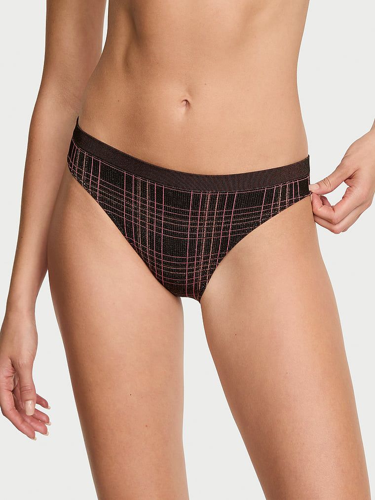 Majtki bezszwowe Shimmer Plaid Bikini. Produkt jest wzorzysty i pochodzi z kolekcji Seamless. 
