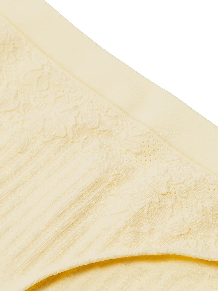 Majtki Floral Rib Bikini. Produkt ma kolor żółty i pochodzi z kolekcji Seamless. 