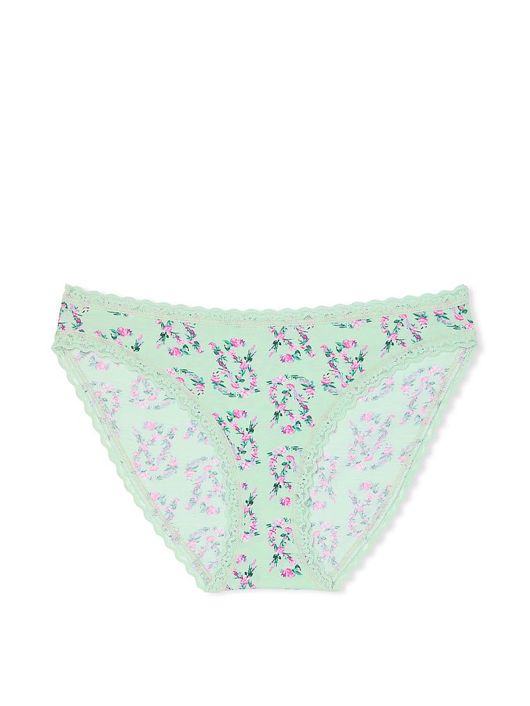 Majtki bawełniane z koronką Lace-Trim Bikini. Produkt jest wzorzysty i pochodzi z kolekcji Lacie. 