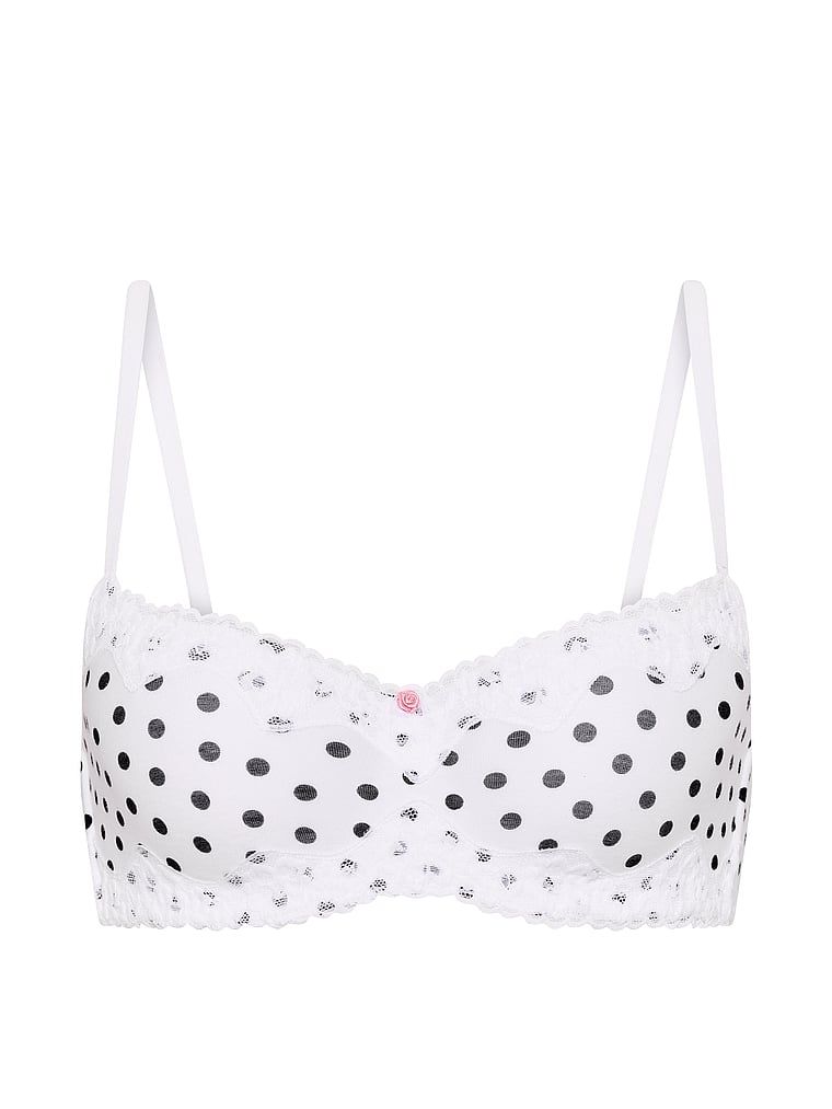 Biustonosz lekko usztywniany bawełniany Lace-Trim. Produkt jest wzorzysty i pochodzi z kolekcji T-shirt. 