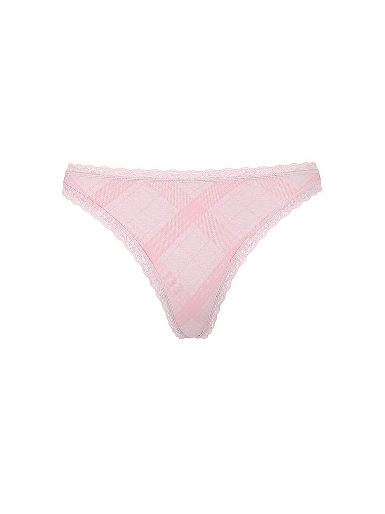 Stringi bawełniane z koronką na krawędziach Lace-Waist. Produkt jest wzorzysty i pochodzi z kolekcji Lace Trim. 