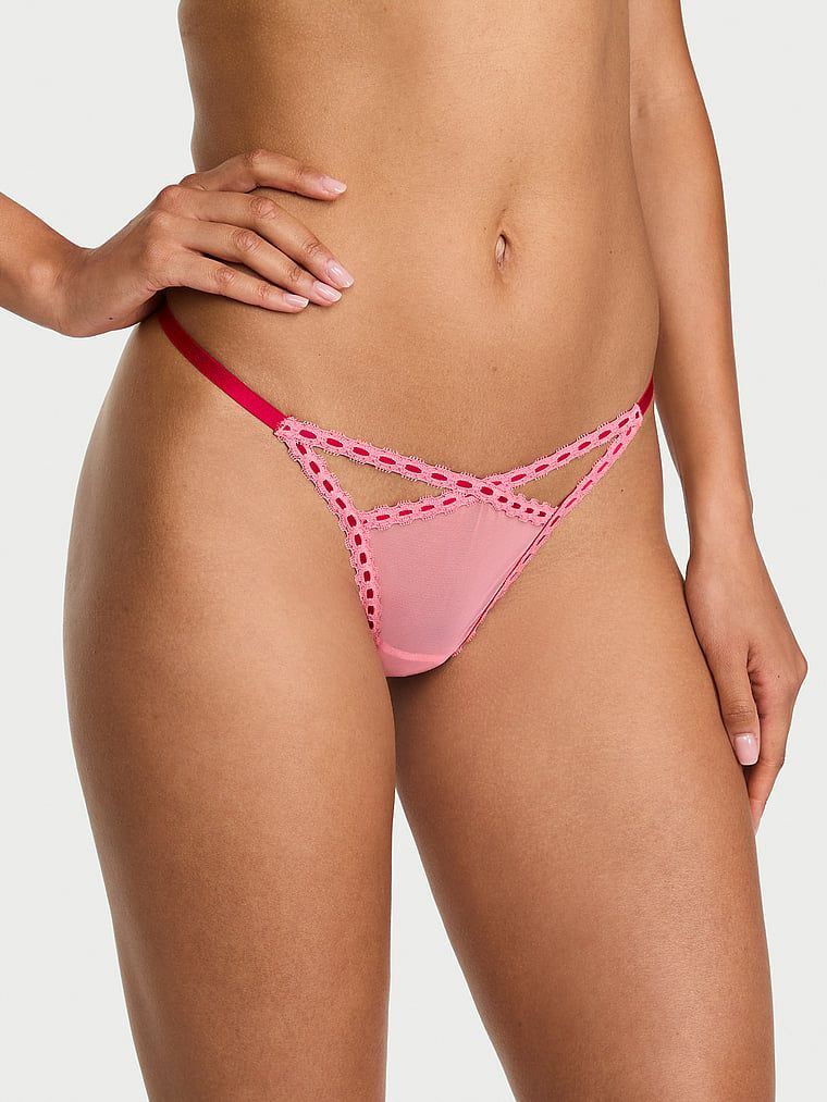 Dream Angels Stringi z siateczki Ribbon Slot