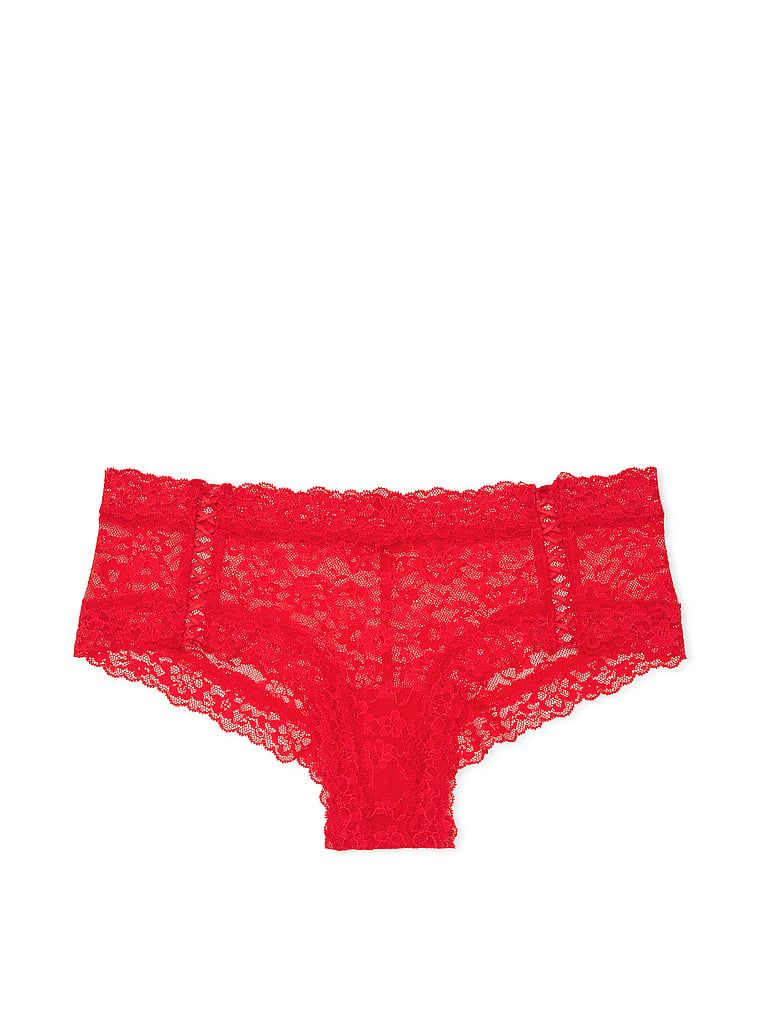 Majtki koronkowe ze sznurowaniem po bokach Lace-Up Cheeky. Produkt ma kolor czerwony i pochodzi z kolekcji Lacie. 