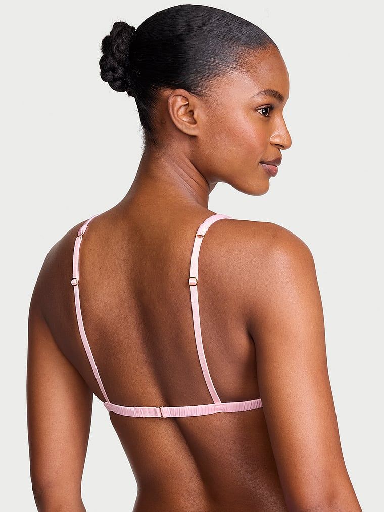 Biustonosz braletka satynowa Tease Kiss. Produkt ma kolor różowy i pochodzi z kolekcji Victoria's Secret. 