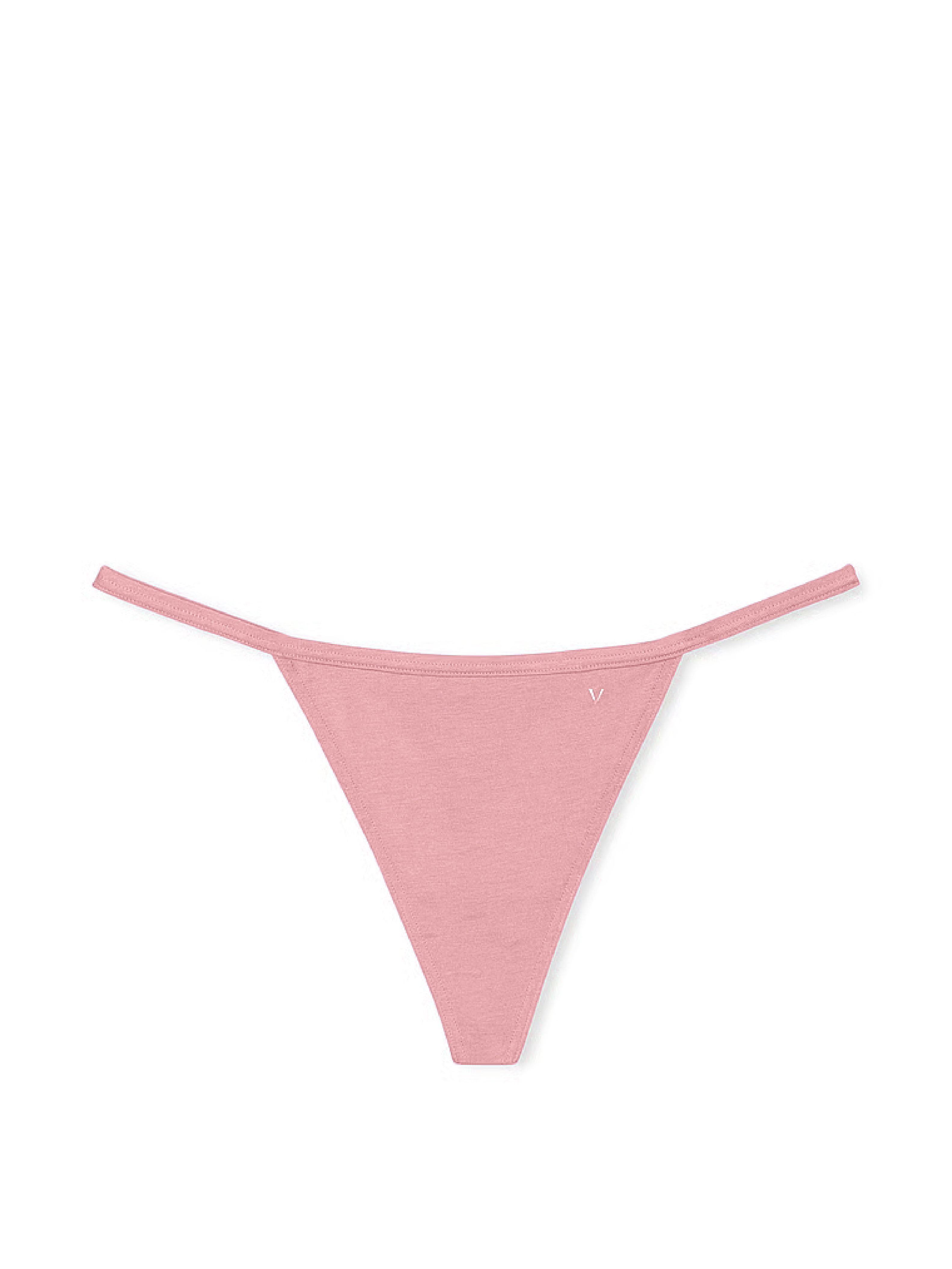 Stringi bawełniane Stretch Cotton. Produkt ma kolor różowy i pochodzi z kolekcji Victoria's Secret. 