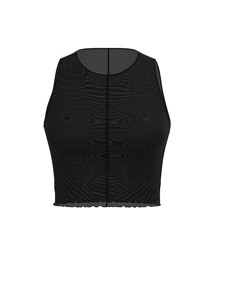 Top z siateczki na plażę Beachwear. Produkt ma kolor czarny i pochodzi z kolekcji Victoria's Secret Swim. 