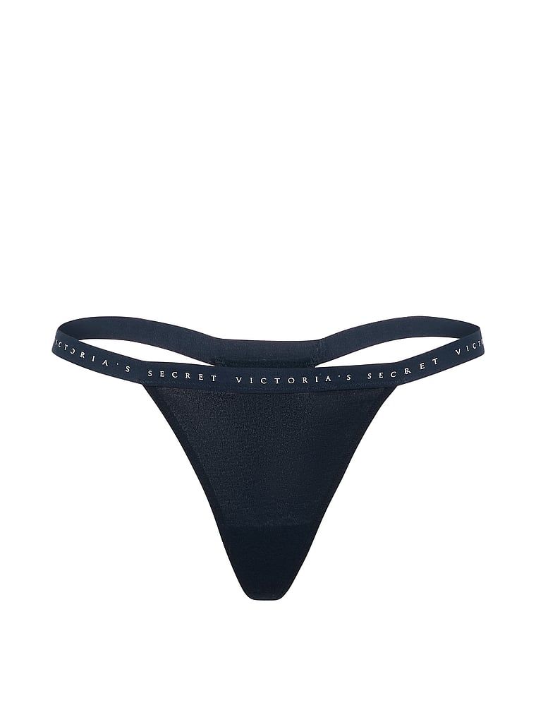 Stringi bawełniane Stretch Cotton. Produkt ma kolor niebieski i pochodzi z kolekcji Victoria's Secret. 