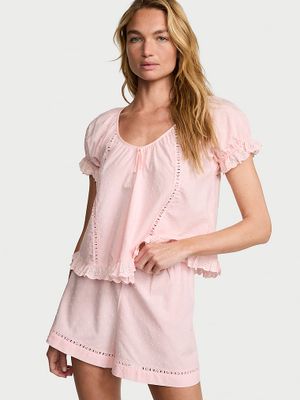 Victoria's Secret Piżama bawełniana w stylu vintage z szortami Dream