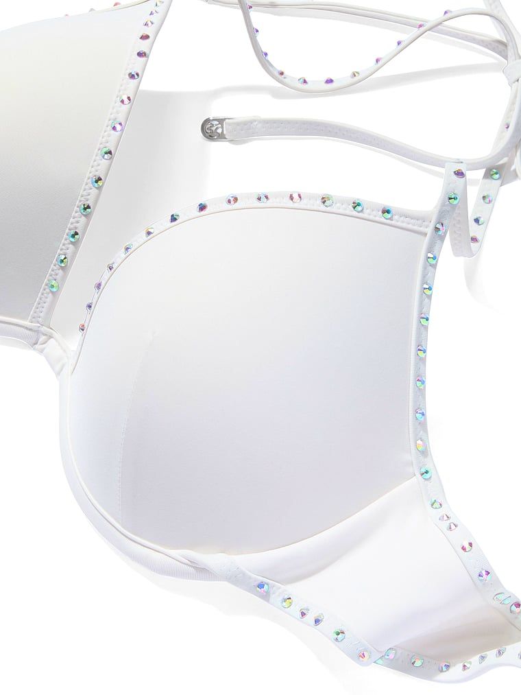 Góra od bikini z push-upem dla panny młodej Bride Bridal Bling. Produkt ma kolor biały i pochodzi z kolekcji Victoria's Secret Swim. 