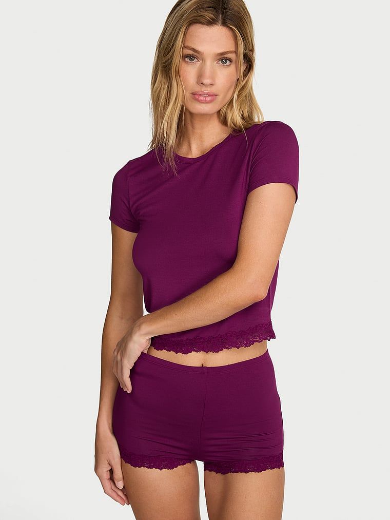 Victoria's Secret Zestaw do spania z modalu - t-shirt i szorty SoSoft