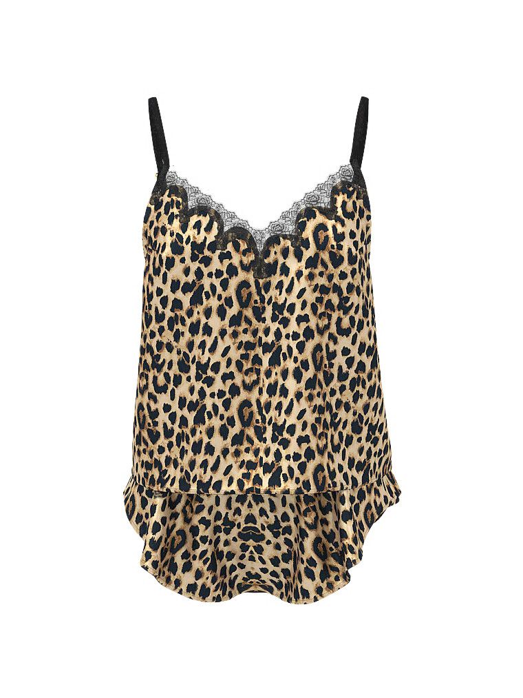 Victoria's Secret Satynowy zestaw z koronką do spania Satin Rose Lace-Trim