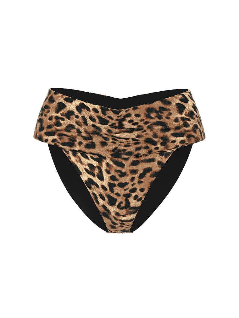 Dół od bikini z wysokim stanem Essential Cinched. Produkt jest wzorzysty i pochodzi z kolekcji Victoria's Secret Swim. 