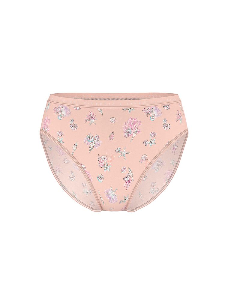 Majtki bawełniane figi z wysoko wyciętymi nogawkami High-Leg Brief. Produkt jest wzorzysty i pochodzi z kolekcji Victoria's Secret. 