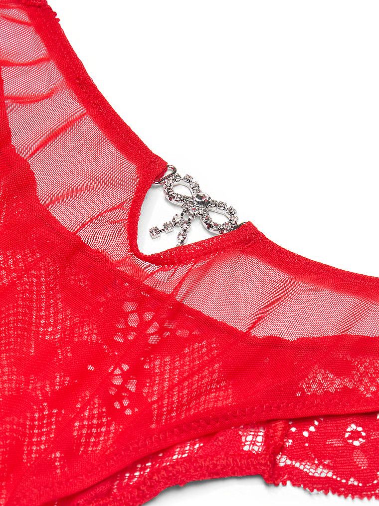 Majtki brazyliany koronkowe Twinkle Bow Brazilian. Produkt ma kolor czerwony i pochodzi z kolekcji Dream Angels. 