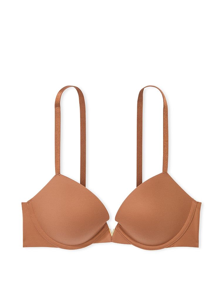 Na zdjęciu na białym tle widoczny jest biustonosz push-up Smooth. Produkt ma kolor brązowy i pochodzi z kolekcji Dream Angels.