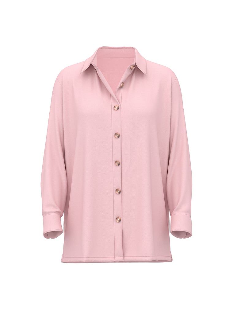 Koszula z modalu Brushed Shirt. Produkt ma kolor różowy i pochodzi z kolekcji Victoria's Secret. 